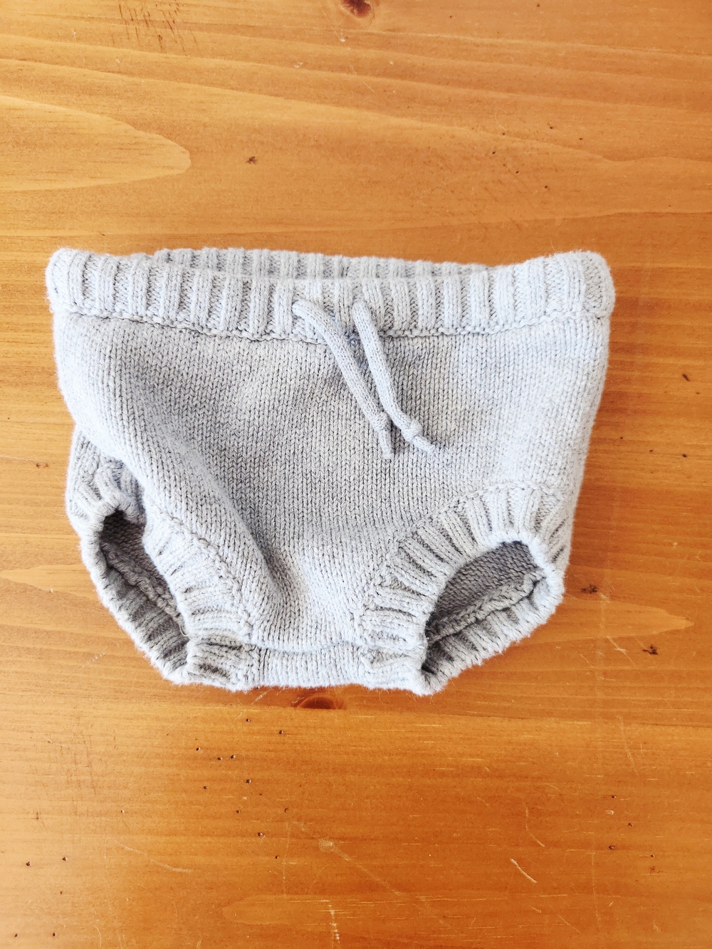 Little Navy 3-6 Month Organic Cotton Knit Grey Bloomers